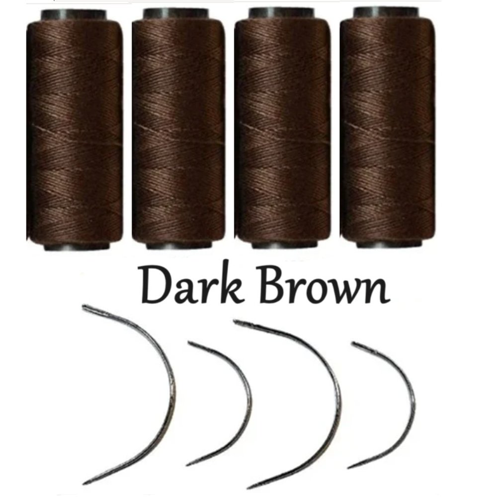 4 Rolls Hair Extension Thread & 4 Needles